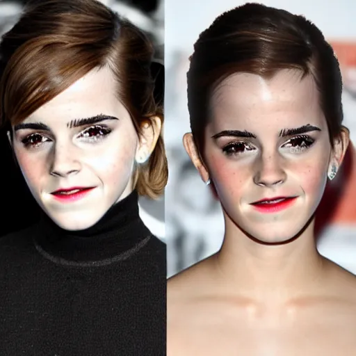 Image similar to emma watson with red glowing eyes
