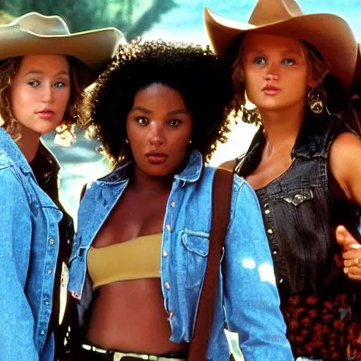 Image similar to city slickers movie reboot with all black women