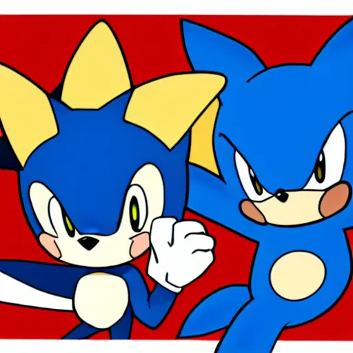 Image similar to pokemon that looks like sonic the hedgehog in pokemon style