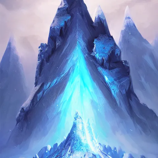 Image similar to blue glacier volcano eruption, blue glacier volcano eruption, blue liquid and snow, blue glacier volcano eruption, snow dust everywhere, snow army battlefield, ice cold blue theme, bright masterpiece artstation. 8 k, sharp high quality artwork in style of jose daniel cabrera pena and greg rutkowski, concept art by tooth wu, blizzard warcraft artwork, hearthstone card game artwork