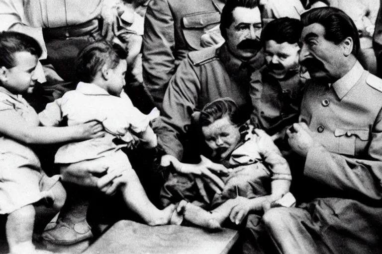 Image similar to stalin eat kids, children, hohol anatomic shot