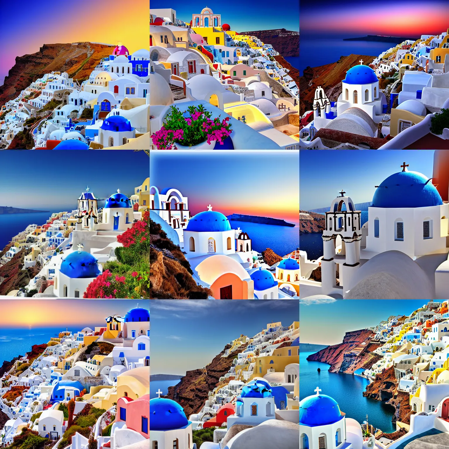 Prompt: santorini greece, realistic photo