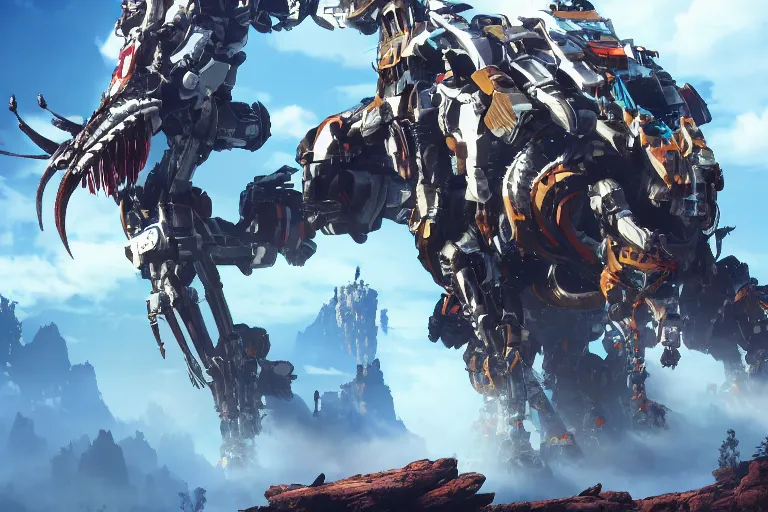 Image similar to bristleback machine mecha animal beast robot of horizon forbidden west horizon zero dawn bioluminiscence global illumination ray tracing hdr fanart arstation by sung choi and eric pfeiffer and gabriel garza and casper konefal