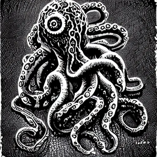 Image similar to “lovecraftian kraken”