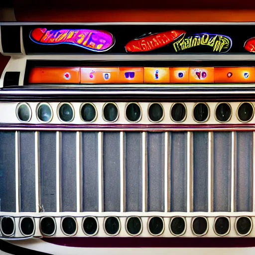 Prompt: jukebox, dlsr photography, focus, symmetry, hyperdetailed