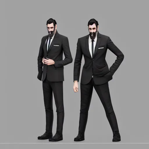 Image similar to haracter concept of a rich daddy, 3 6 years old, wear suits, stubble, cramel hair, symmetrical character concept art, rendered in octane, trending by artstation, artbreeder