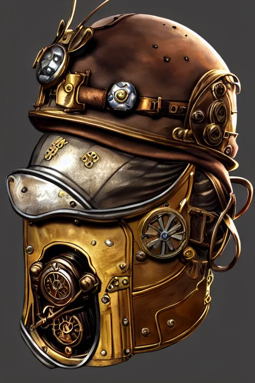 Image similar to steampunk helmet fantasy art mask cowboy!! stylized digital illustration sharp focus, elegant intricate digital painting artstation concept art global illumination ray tracing advanced technology chaykin howard and campionpascale and cooke darwyn and davis jack