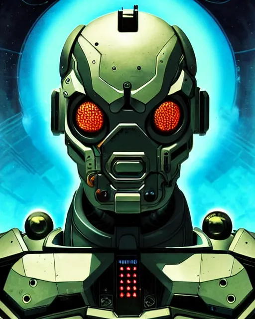 Image similar to sigma from overwatch, crazy look in his eyes, character portrait, portrait, close up, concept art, intricate details, highly detailed, vintage sci - fi poster, retro future, in the style of chris foss, rodger dean, moebius, michael whelan, and gustave dore