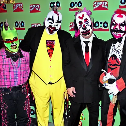 Prompt: Steve Harvey weaing ICP makeup juggalo, a picture taken by insane clown posse