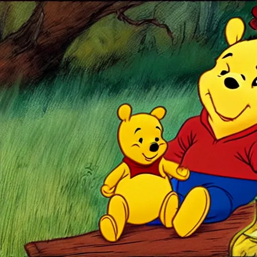 Image similar to winnie the pooh with a hangover.