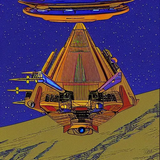 Image similar to spaceship by jean giraud