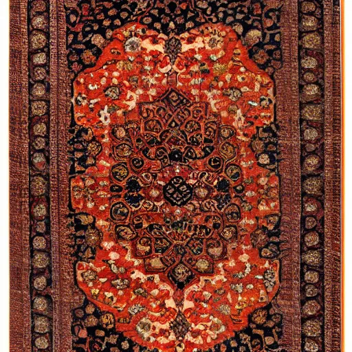 Prompt: persian rug with mango pattern