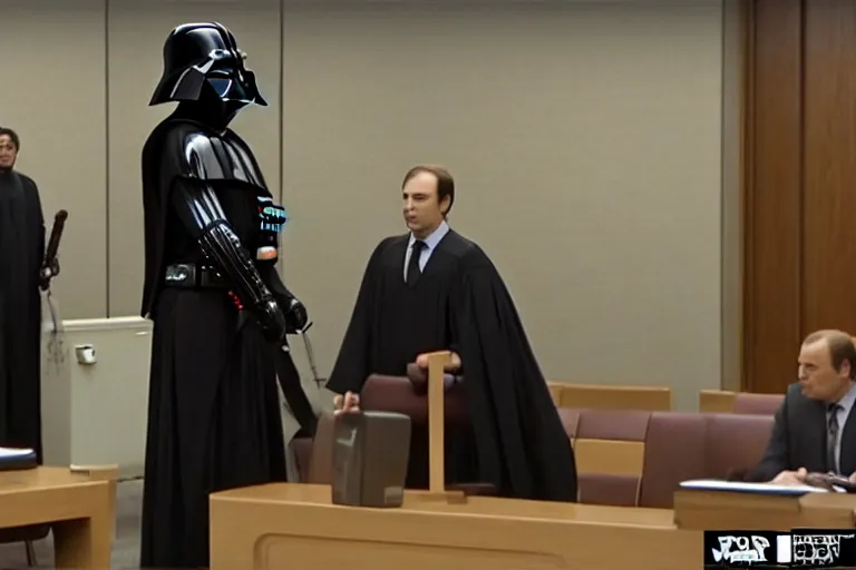 Image similar to darth vader in court being defended by saul goodman, court images, 1 0 8 0 p, court archive images