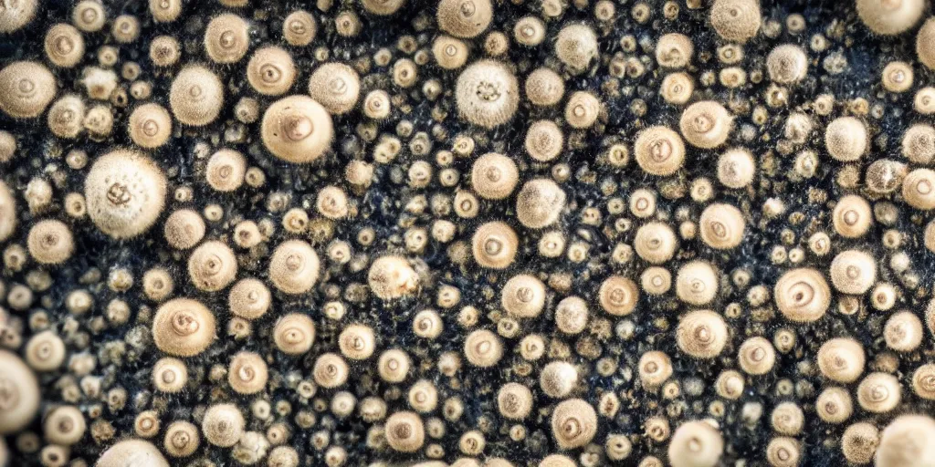 Prompt: microscopic view of a mushrooms mycelial network