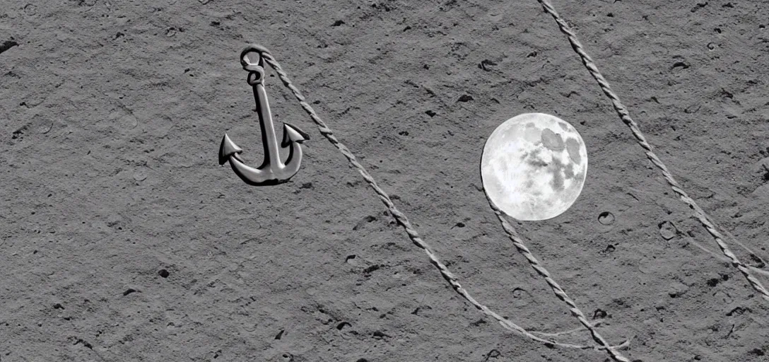Image similar to Anchor attached to the Moon by a very long rope