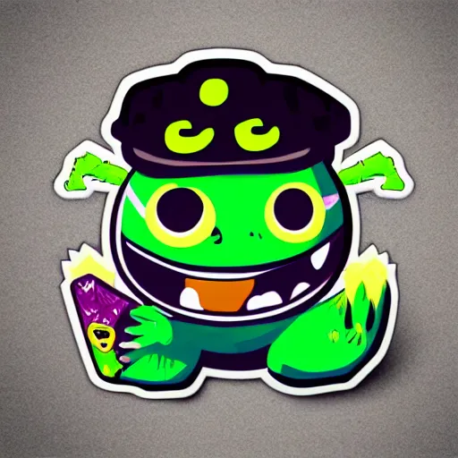 Image similar to cute monster skateboarding, sticker art, vector art, deviantart cronobreaker, graffiti, skateboard art, beeple, @ cronobreak on twitter. com,