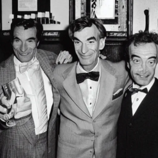 bill nye in a nightclub with richard feynman and mr. | Stable Diffusion ...