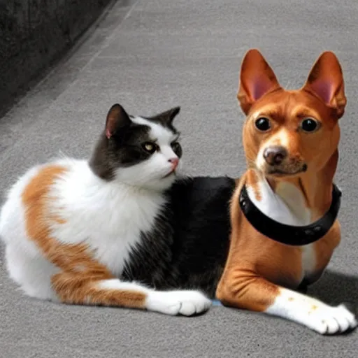 Prompt: photo of a cat-dog hybrid