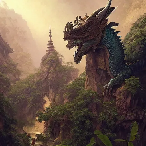 Image similar to “a dragon zoo, realistic, The Great Zoo of China, D&D, fantasy, intricate, cinematic lighting, highly detailed, digital painting, artstation, concept art, smooth, sharp focus, illustration, art by Artgerm and Greg Rutkowski and Alphonse Mucha”