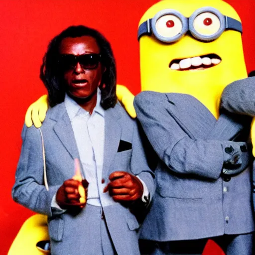 Image similar to a photo of miles davis with the yellow minions