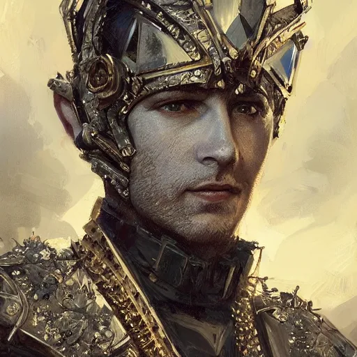 Image similar to a beautfiul award winning commission portrait of a man wearing diamond victorian armour,digital art,art by greg rutkowski,character design by charles bowater,photorealistic,ross tran,hyperdetailed,detailed face,fascinating,2021,western comic style