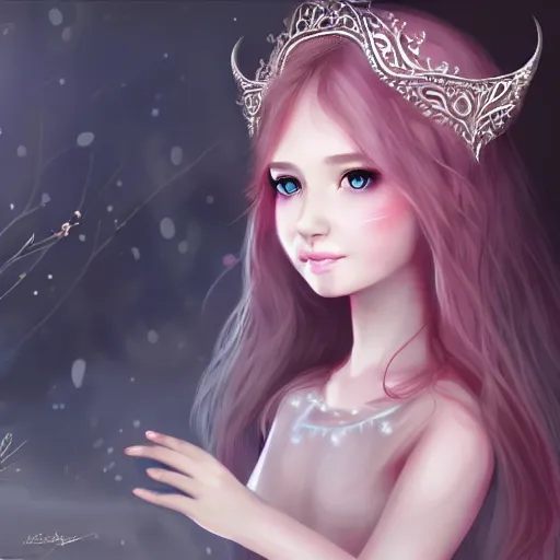 Prompt: realistic beautiful gorgeous natural cute, fantasy, elegant, lovely, princess girl, art drawn full hd, 4 k, highest quality, in artstyle by professional artists wl, kawaii