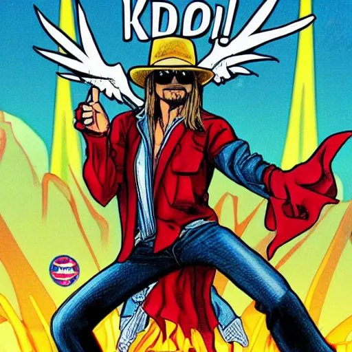 Image similar to kid rock as a super hero, todd mcfarlane art style,