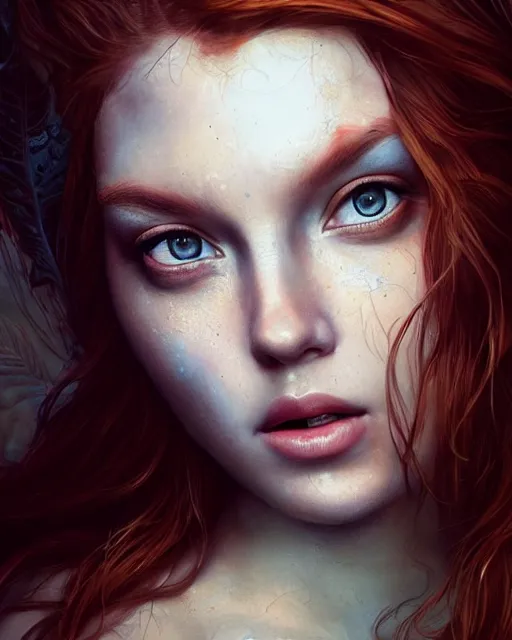 Image similar to princess ariel, hyper realistic face, beautiful eyes, fantasy art, in the style of greg rutkowski, intricate, hyper detailed, smooth