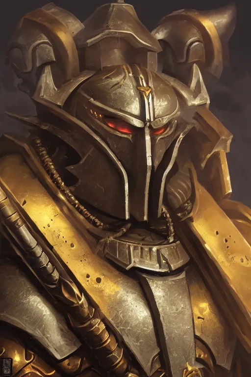 Image similar to armor portrait heros warhammer 4 0 k horus heresy fanart - the primarchs emperor by johannes helgeson animated with vfx concept artist & illustrator global illumination ray tracing hdr fanart arstation zbrush central hardmesh 8 k octane renderer comics stylized