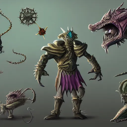 Image similar to highly detailed concept art for a Runescape high level boss monster