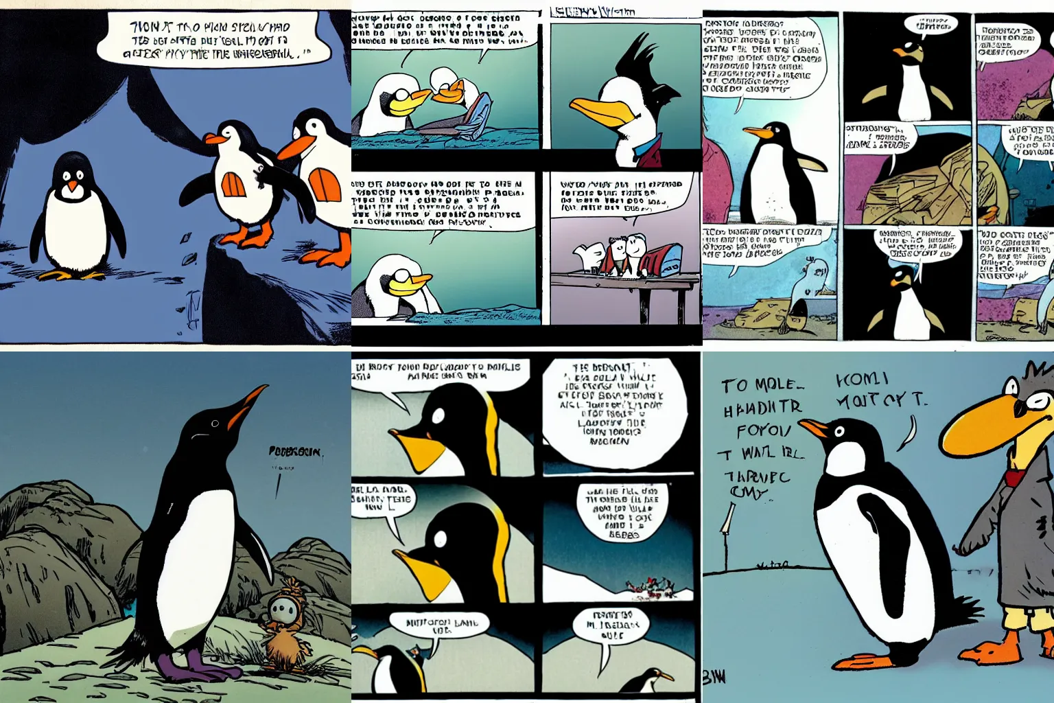 Prompt: penguin, by Bill Watterson