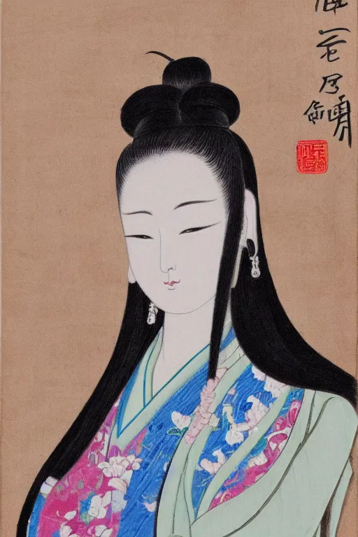 Prompt: a beautiful portrait of lin daiyu