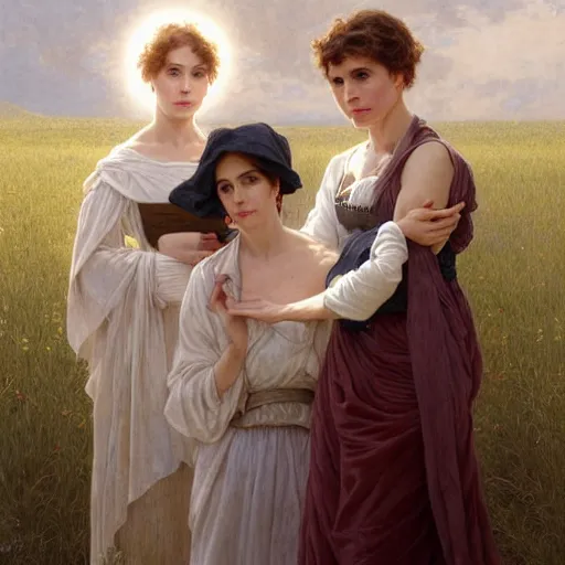 Image similar to portrait sabrina lloyd, nicole de boer, perdita weeks., white cloth in wind shining, 8 k highly detailed, sharp focus, illustration, art by artgerm, mucha, bouguereau