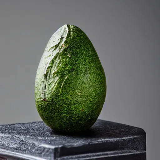 Prompt: a chiseled statue of an avocado