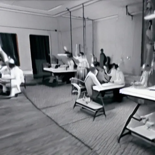 Image similar to footage of the dream experiment ( 1 9 5 0 s )
