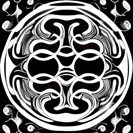 Image similar to digital illustration of yin yang flow