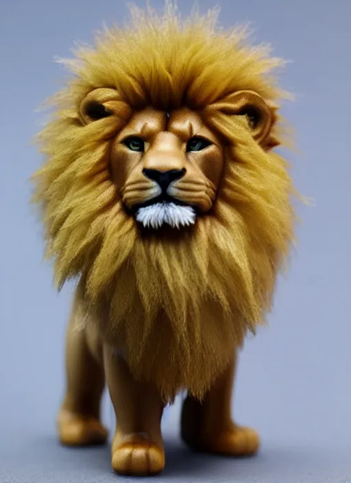 Image similar to 80mm resin detailed miniature of fluffy lion, Product Introduction Photos, 4K, Full body, simple background