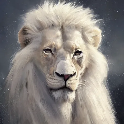 Image similar to a beautfiul award winning commission portrait of an anthro albino lion wearing diamond victorian armour,digital art,art by greg rutkowski,character design by charles bowater,photorealistic,ross tran,hyperdetailed,detailed face,fascinating,2021,western comic style