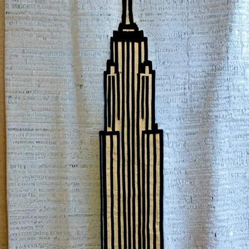 Image similar to empire state building surrounded in paper towel