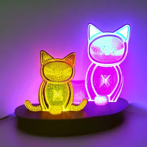 Image similar to glowing led cat