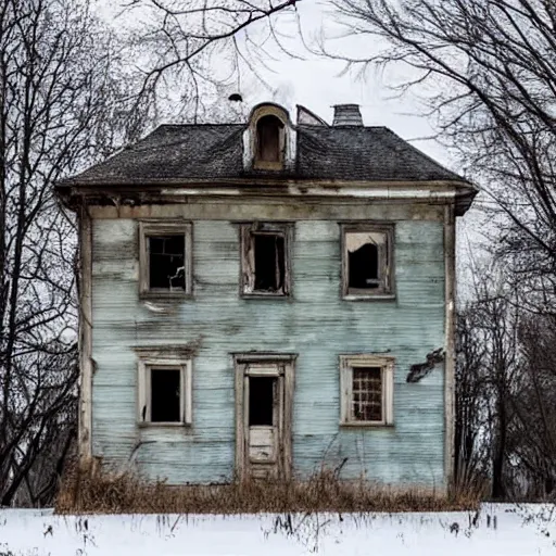 Prompt: abandoned house