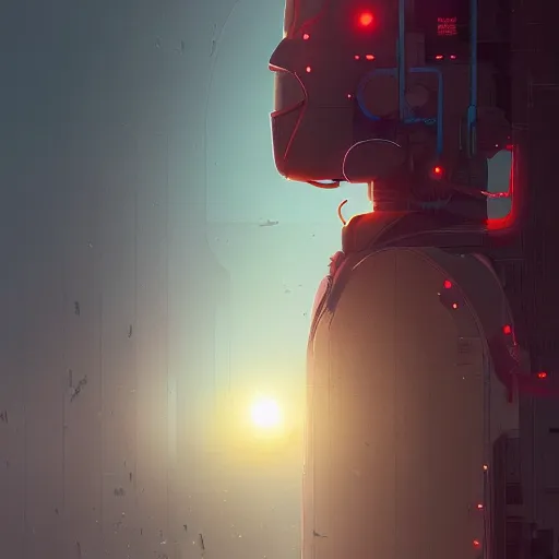 Image similar to illustration of a lonely robot seeks friend, intricate complexity, by greg rutkowski, artgerm, ross tran, conrad roset, takato yomamoto, ilya kuvshinov. 4 k, beautiful, cinematic dramatic atmosphere