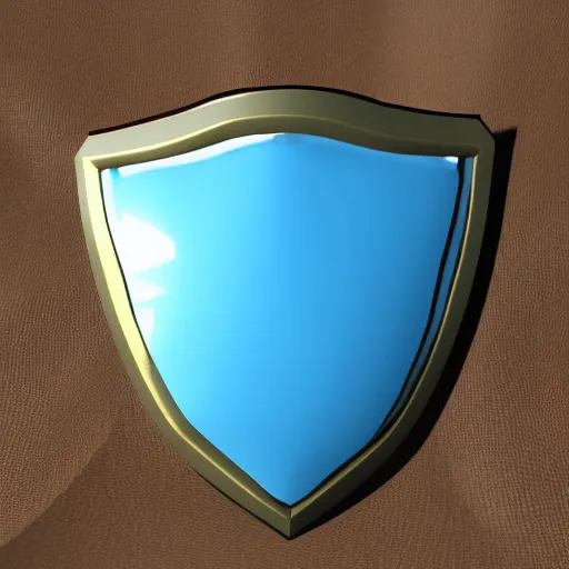 Prompt: a cute 3 d shield