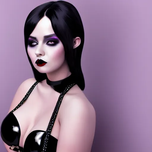 Prompt: curvy feminine hot goth woman with dignified elaborate tight purple-black-silver nylon and latex ballroom gown, black choker necklace, amorous posture, shiny lipstick, photorealistic, cgsociety, sublime, 16k, smooth, sharp focus, ArtStation, hyperdetailed, volumetric lighting
