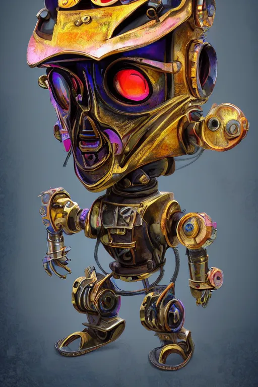 Image similar to colorful vivid steampunk mask minimalist fantasy art robot ninja helmet, global illumination ray tracing hdr fanart arstation by sung choi and eric pfeiffer and gabriel garza and casper konefal