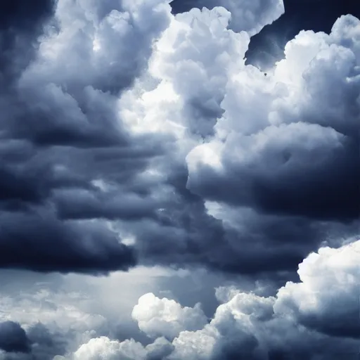 Prompt: detailed photo of cumulus clouds, 9 0 mm, sharp focus, nikon, dramatic lighting, gradient vector, graphic design, matte painting.