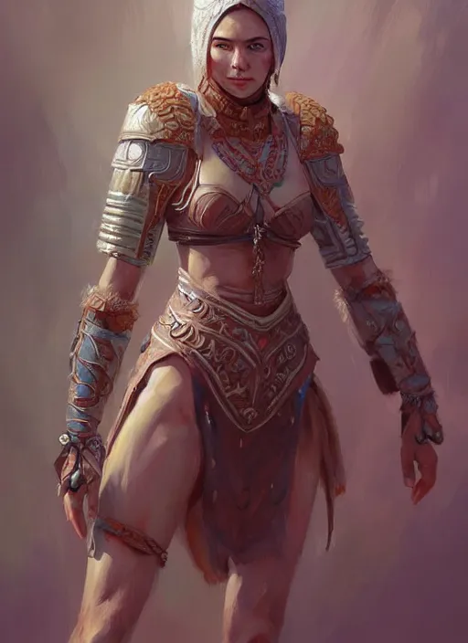 Prompt: full - body portrait of slavic woman warrior, digital painting, true anatomy, highly detailed face, by valerian city of a thousand planets, by ruan jin #, by mandy jurgens #, by artgerm #, william - adolphe bouguerea #
