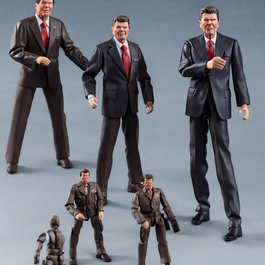 Image similar to ronald reagan hot toys action figure promo shots 4 k photography