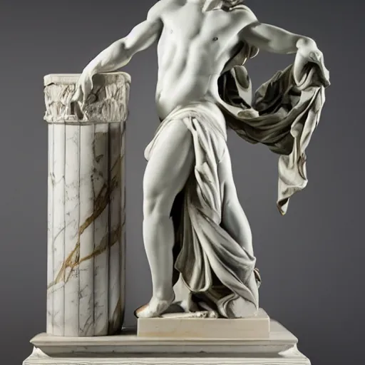 Image similar to a marble statue dabbing
