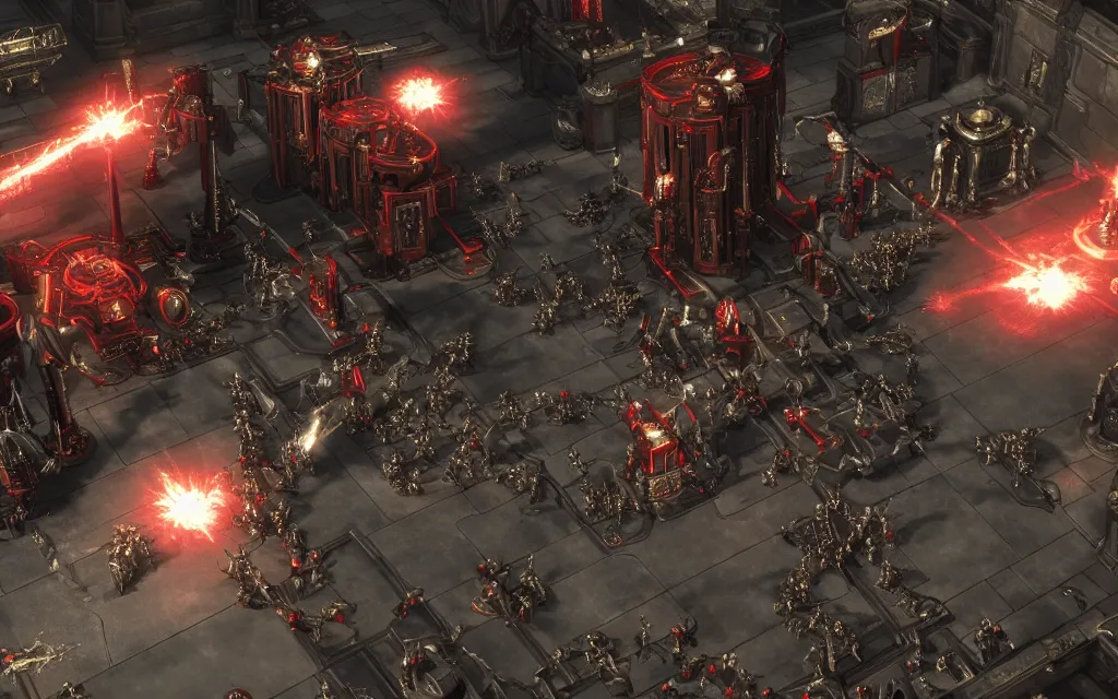 Image similar to adeptus mechanicus game screenshot from warhammer 4 0 0 0 cutscene